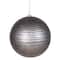 Pewter Glitter Striped Shatterproof Christmas Ball Ornament 4"